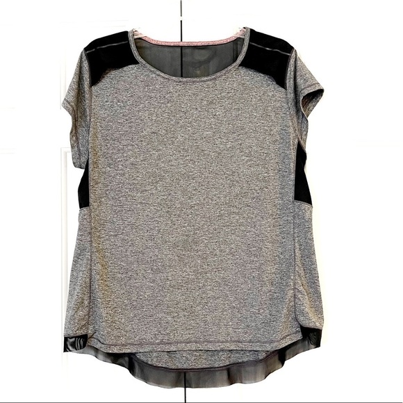 Champion C9 heathered gray black short sleeve performance top w open back. Large - Picture 1 of 11